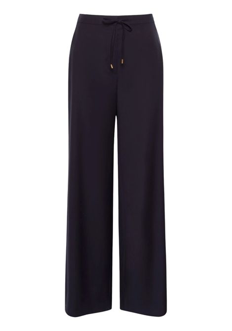 Max Mara Studio Pantalone Mstcrisma a Gamba Larga in Lana Blu Donna Max Mara Studio | Pantaloni | 2626136031600008